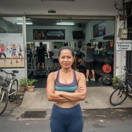 A local running club gathered at the starting line, ready to begin a morning jog through the scenic neighborhood.